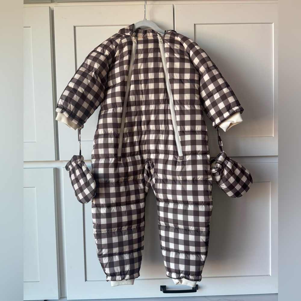 Rylee cru NWT snowsuit charcoal check 4/5y - Picture 2 of 8